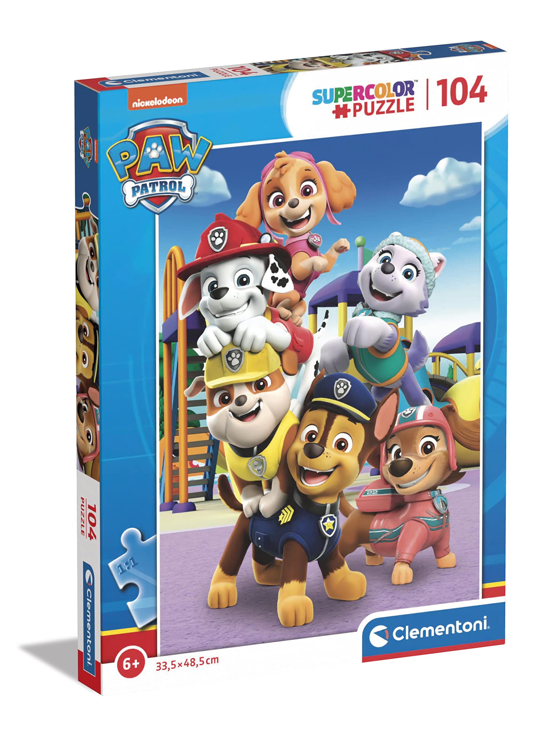 Clementoni Puzzle Infantil Super 104 Piezas Paw Patrol, Patrulla Canina-Desde 6 años (27178