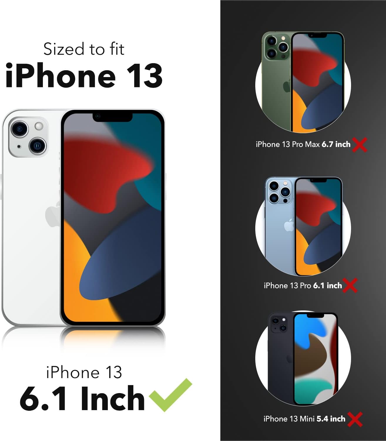 ZAGG Gear 4 Crystal Palace D30 Protective Case, Compatible with iPhone 13, 5G, Slim, Shockproof, Wireless Charging, MagSafe, Clear Clear iPhone 13 iPhone 13 Solid