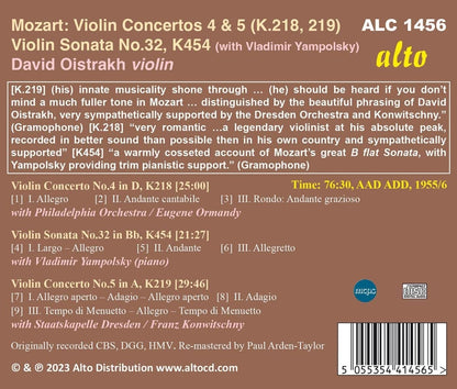 Violinkonzerte 4 & 5/Violinsonate KV 454