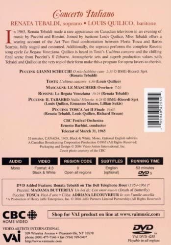 Renata Tebaldi and Louis Quilico: Concerto Italiano