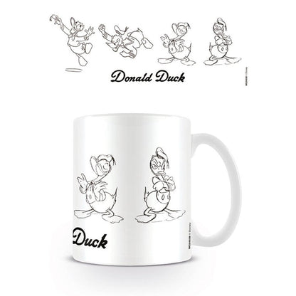 Donald Duck Walt Disney Kaffeebecher Sketch weiß, 1 Stück (1er Pack