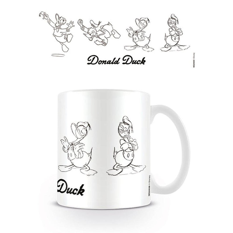 Donald Duck Walt Disney Kaffeebecher Sketch weiß, 1 Stück (1er Pack