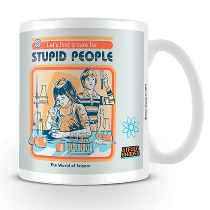 Steven Rhodes MG25682 Let's Find A Cure for Stupid People - Taza de cerámica (315 ml