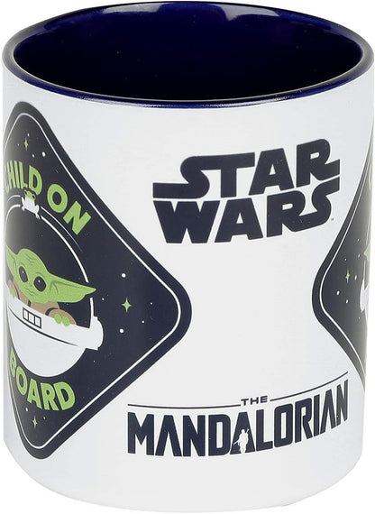 Disney Star Wars The Mandalorian (Child on Board) Blue Coloured Inner Tea and Coffee Mug