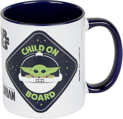 Disney Star Wars The Mandalorian (Child on Board) Blue Coloured Inner Tea and Coffee Mug