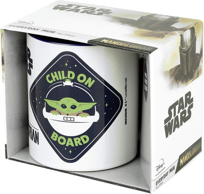 Disney Star Wars The Mandalorian (Child on Board) Blue Coloured Inner Tea and Coffee Mug