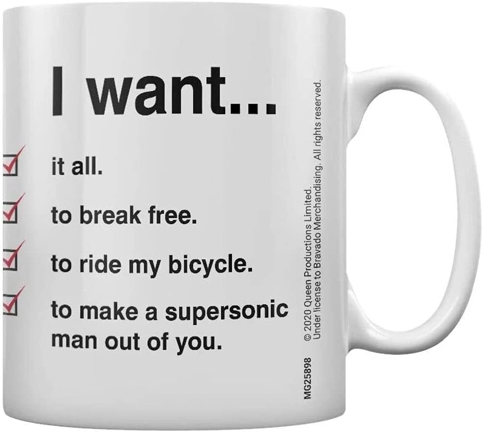 Queen MG25898 (I Want Checklist) Mug, Multicolored