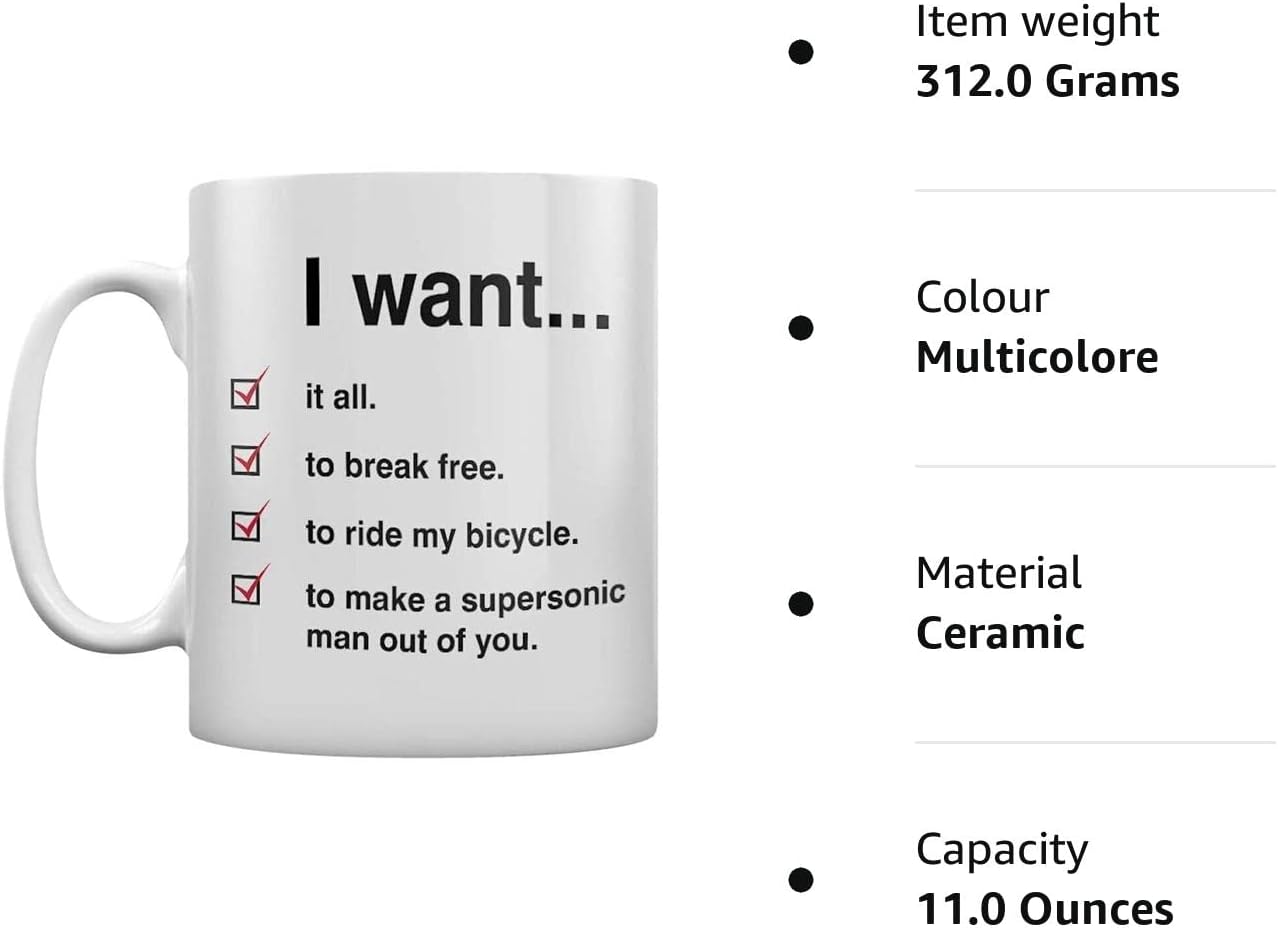 Queen MG25898 (I Want Checklist) Mug, Multicolored