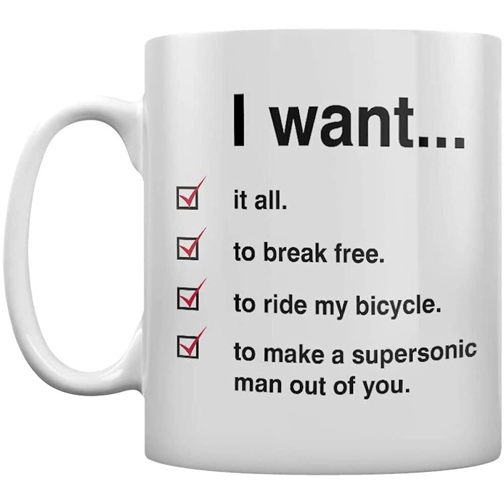 Queen MG25898 (I Want Checklist) Mug, Multicolored