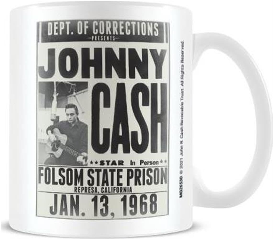 Johnny Cash (Folsom State Prison) 11oz/315ml White Mug