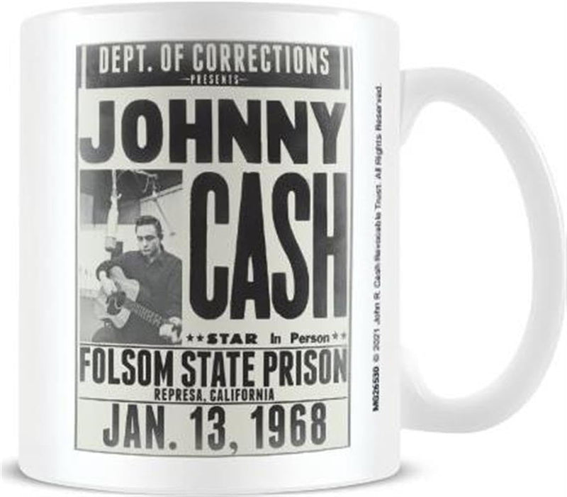 Johnny Cash (Folsom State Prison) 11oz/315ml White Mug