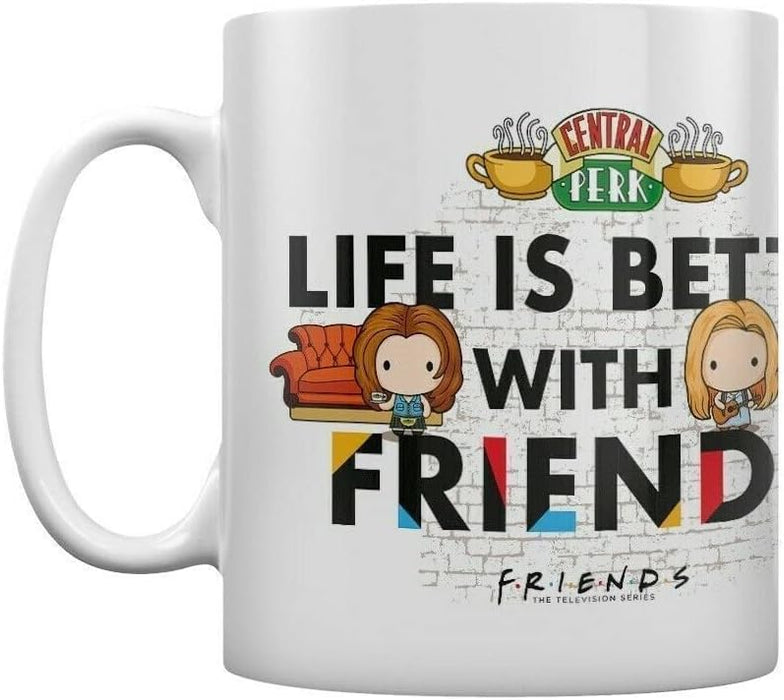 FRIENDS Life Is Better With Chibi Coffee Tea and Coffee Mug White