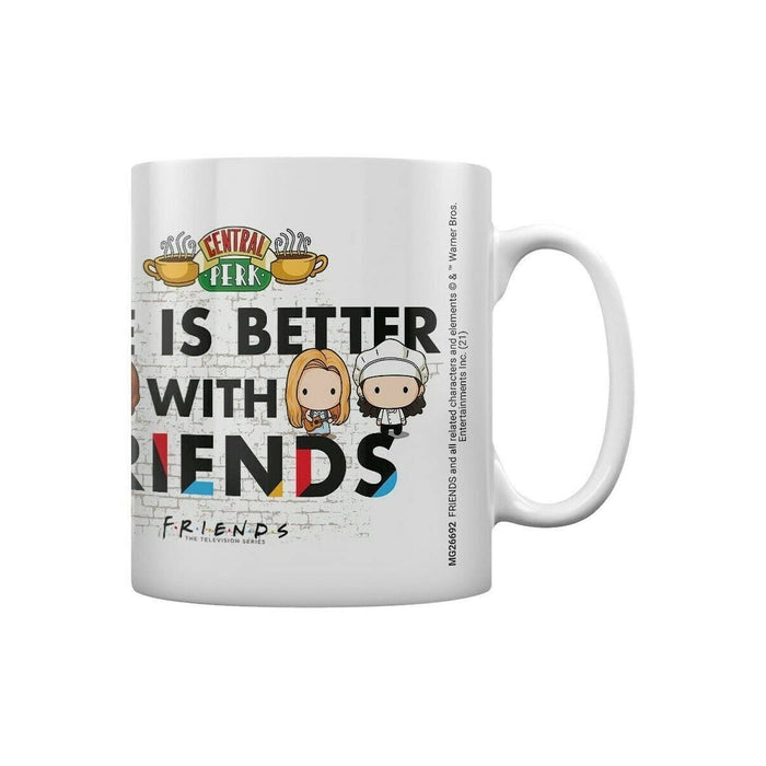 FRIENDS Life Is Better With Chibi Coffee Tea and Coffee Mug White