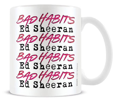 Pyramid International Ed Sheeran Coffee Mug with Bad Habits Repeat Design in Presentation Gift Box 11oz - Official Merchandise