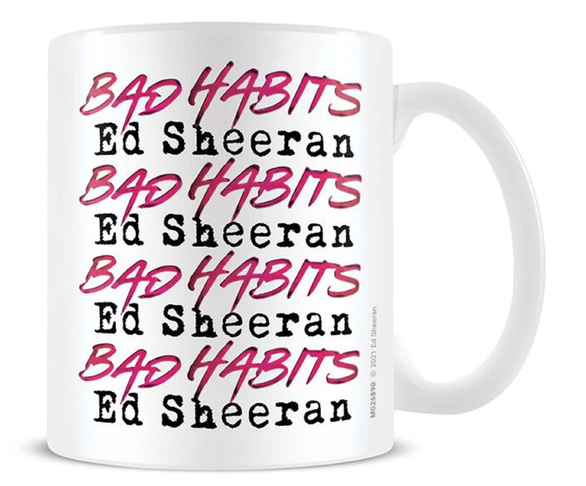 Pyramid International Ed Sheeran Coffee Mug with Bad Habits Repeat Design in Presentation Gift Box 11oz - Official Merchandise