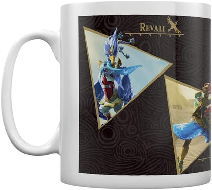The Legend of Zelda Breath of The Wild Mug (Champions Design) 11oz Ceramic Mug - Official Merchandise, White