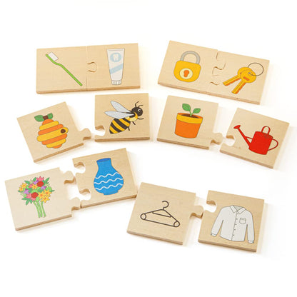Bigjigs Toys, Things That Go Together Puzzle, Wooden Toys, Jigsaw Puzzle, Wooden Puzzle, Puzzle For Kids, Toddler Puzzles, Toddler Toys, Wooden Toys For 3 Year Olds