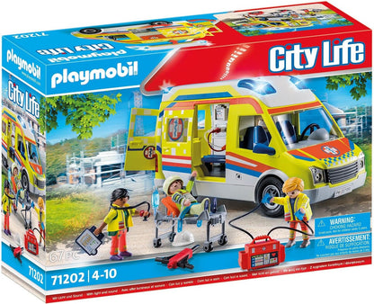 Playmobil 71202 City Life Ambulance with Lights and Sound, toy playset suitable for ages 4+