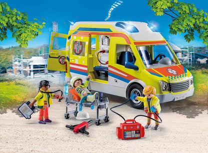 Playmobil 71202 City Life Ambulance with Lights and Sound, toy playset suitable for ages 4+