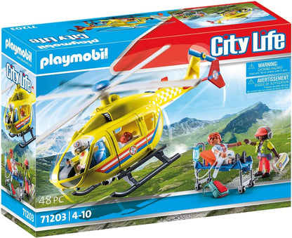 Playmobil 71203 City Life Medical Helicopter, toy for children ages 4+, toy playset suitable for ages 4+
