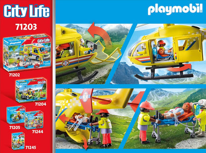 Playmobil 71203 City Life Medical Helicopter, toy for children ages 4+, toy playset suitable for ages 4+