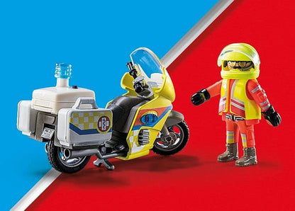 Playmobil 71205 Rescue - Emergency Motorcycle with Flashing Lights, emergency services toy set,emergency vehicle,child's rescue toy playset suitable for ages 4+