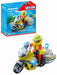 Playmobil 71205 Rescue - Emergency Motorcycle with Flashing Lights, emergency services toy set,emergency vehicle,child's rescue toy playset suitable for ages 4+
