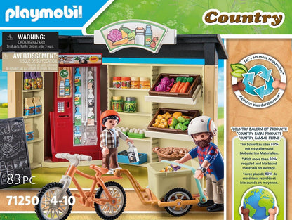 Playmobil 71250 Country Farm Shop, farm animal play sets, sustainable toys, fun imaginative role play, playsets suitable for children ages 4+