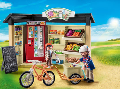 Playmobil 71250 Country Farm Shop, farm animal play sets, sustainable toys, fun imaginative role play, playsets suitable for children ages 4+