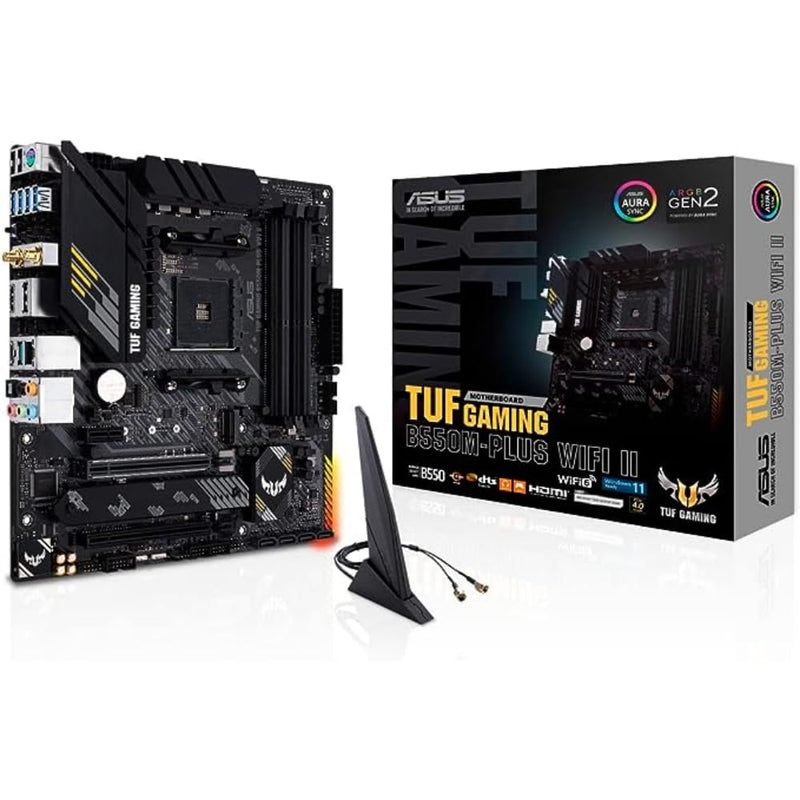 ASUS TUF Gaming B550M-PLUS WiFi II Mainboard Sockel Ryzen AM4 (AMD B550, mATX, PCIe 4.0, dual M.2, WiFi6, SATA 6Gbit/s, Aura Sync