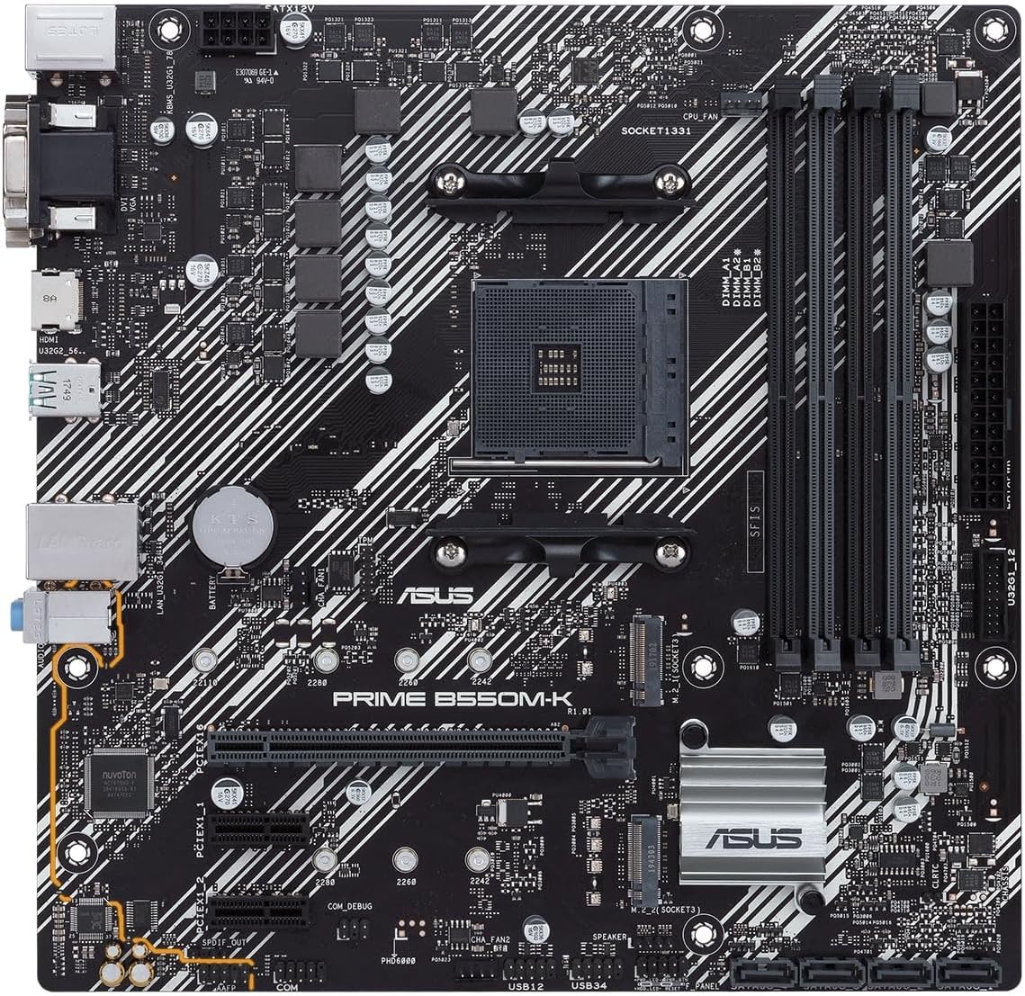ASUS PRIME B550M-K, AMD AM4, MATX, 128GB DDR4, 4DIMM, D-SUB, DVI-D, HDMI, PCIE