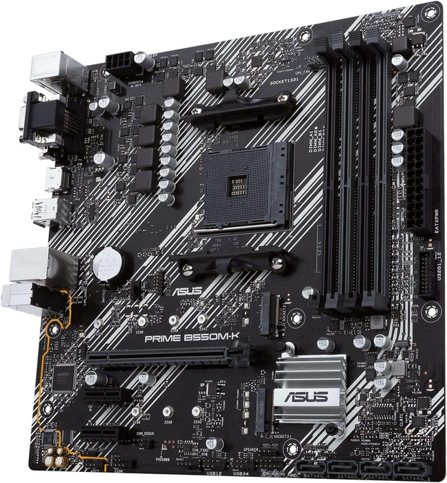 ASUS PRIME B550M-K, AMD AM4, MATX, 128GB DDR4, 4DIMM, D-SUB, DVI-D, HDMI, PCIE