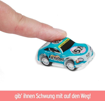BEMIRO Turbo Racers raceauto speelgoed met terugtrek- set van 9, speelgoedauto met terugtrekmotor, cadeautje voor jongens en kinderen, speelgoed auto