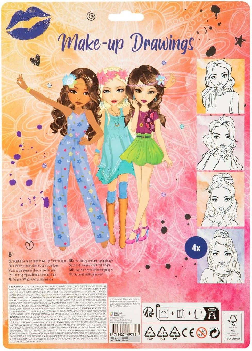 Creative Craft Group - Besties Maak Je eigen Make-Up Tekeningen A4