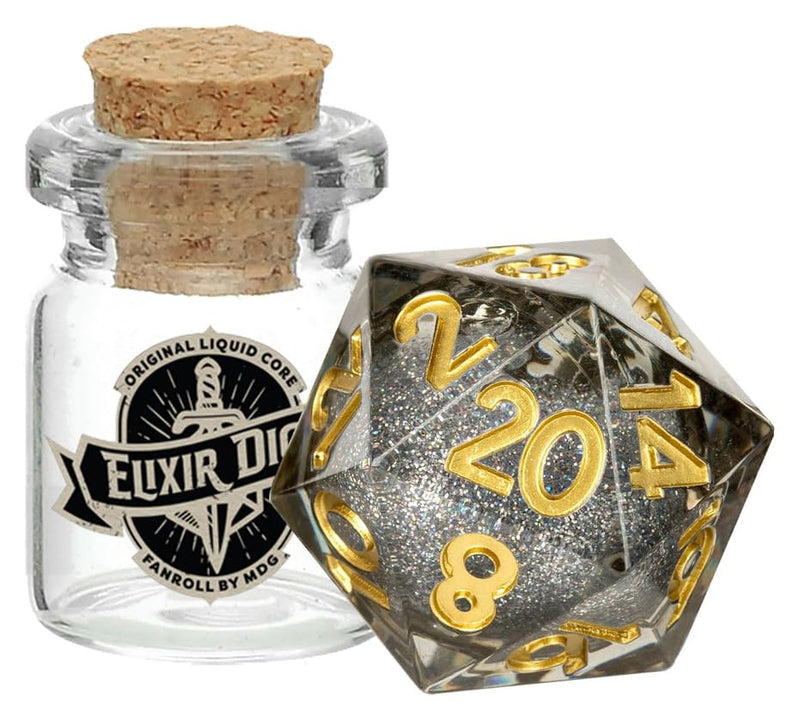 Fanroll - Individual D20 Elixir Liquid Core Dice: Vanishing Oil