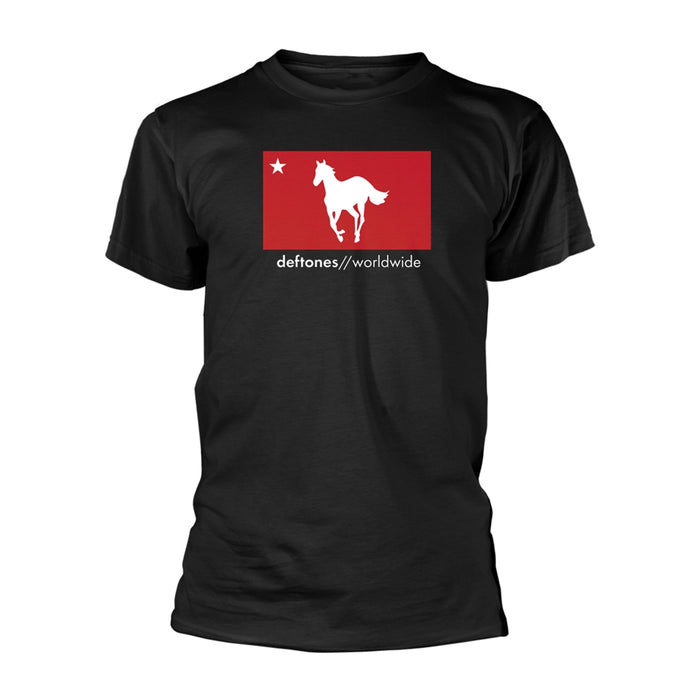 Deftones T Shirt White Pony Worldwide Band Logo Official Mens
