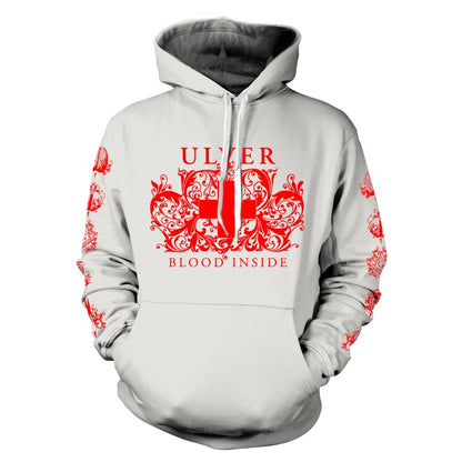 ULVER - BLOOD INSIDE (WHITE) WHITE Hooded Sweatshirt Small