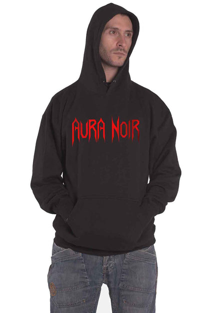 Aura Noir Hoodie Band Logo Official Mens Black Pullover S