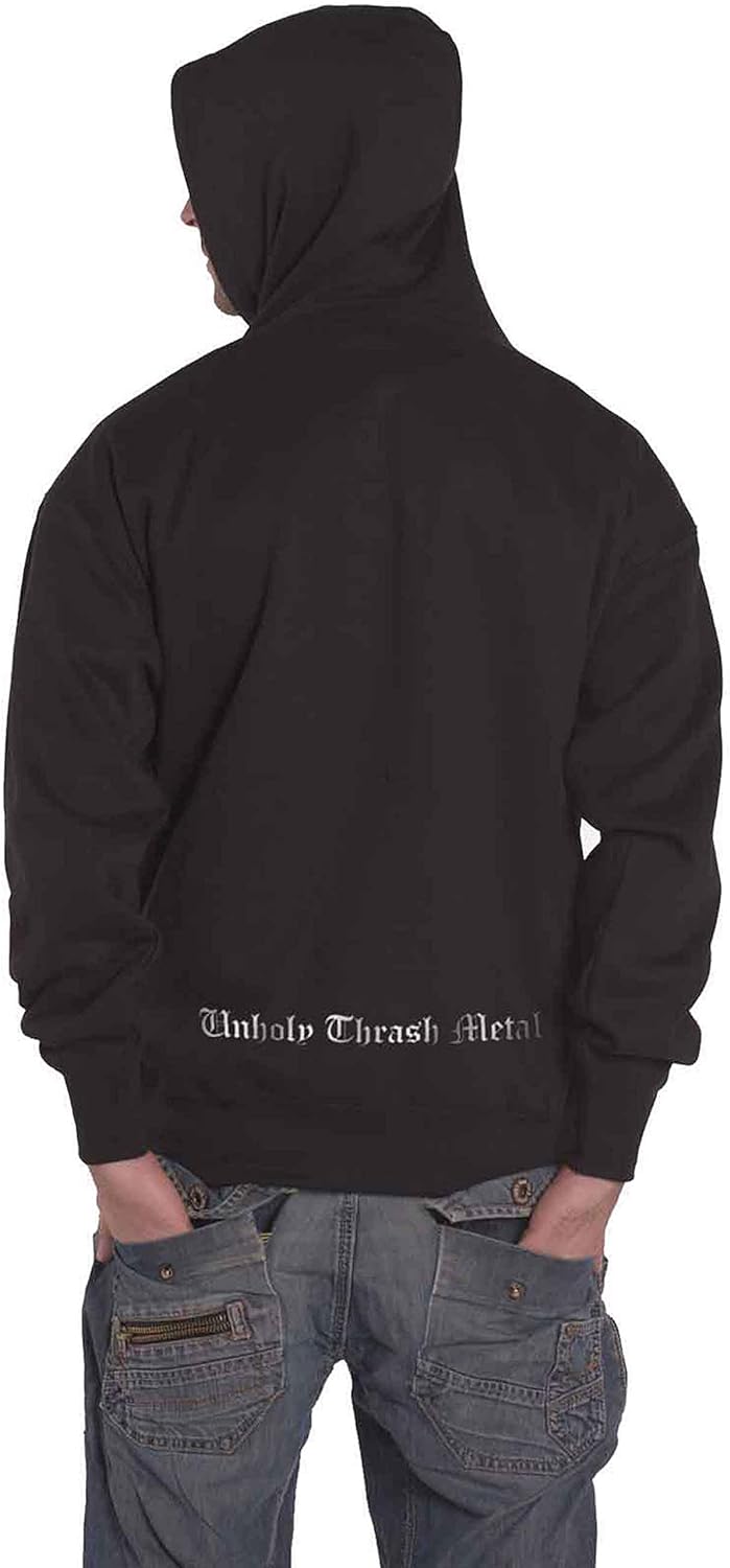 Aura Noir Sudadera con Capucha de Banda Logo Nuevo Oficial Hombre Negro Jersey