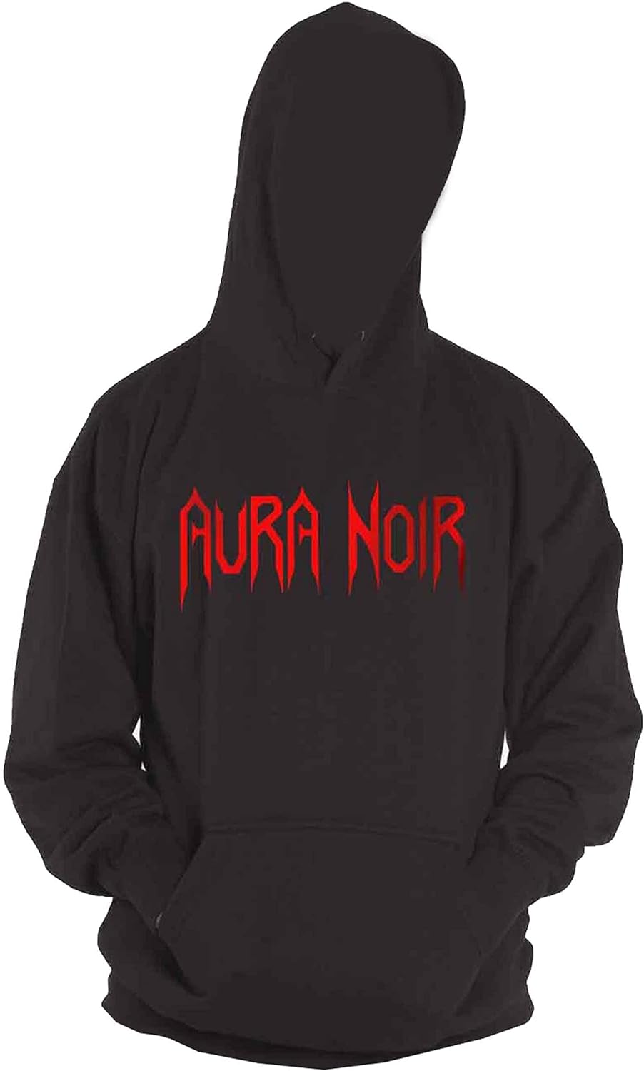 Aura Noir Sudadera con Capucha de Banda Logo Nuevo Oficial Hombre Negro Jersey