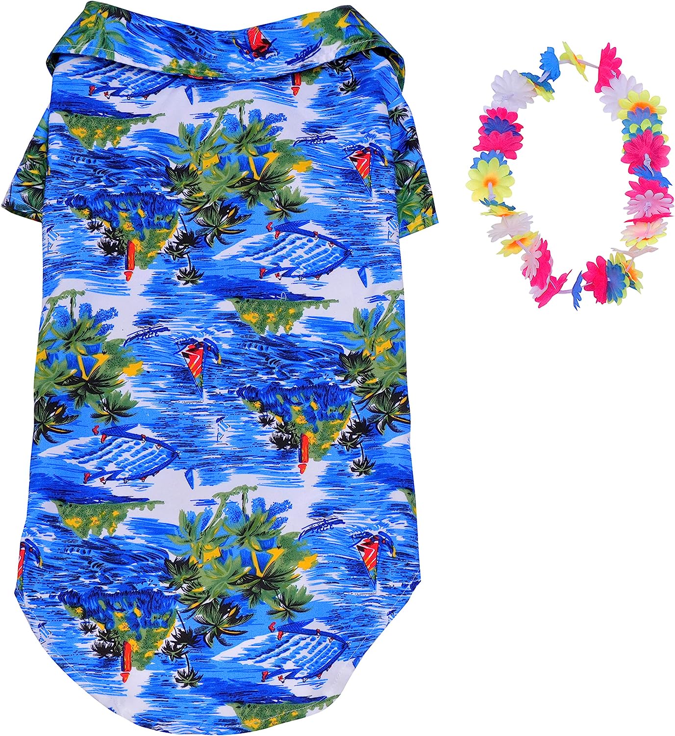 Rubie's 885932X Official Largeulau Shirt and Hawaiian Lei Pet Dog Costume