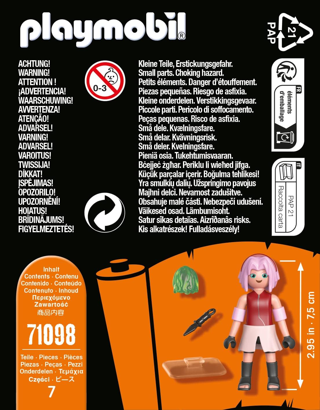 Playmobil 71098 Naruto: Sakura Figure Set, Naruto Shippuden Anime Collectors Figure, Playset Suitable for Children and fans 5+ years