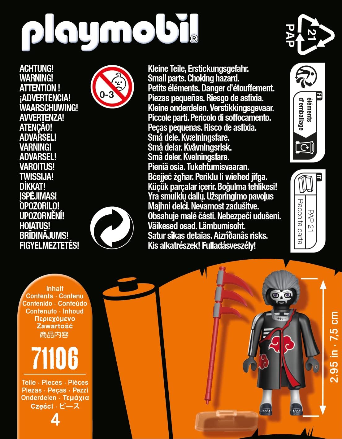 Playmobil 71106 Naruto: Hidan Figure Set, Naruto Shippuden Anime Collectors Figure, Playset Suitable for Children and fans 5+ years