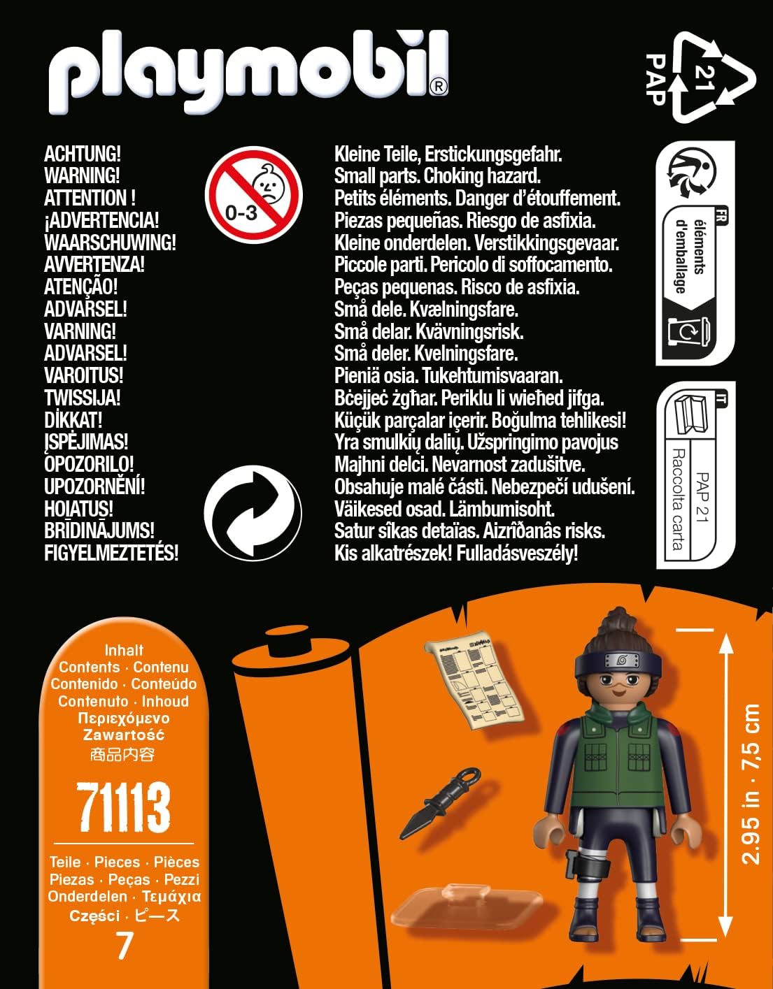 Playmobil 71113 Naruto: Iruka Figure Set, Naruto Shippuden Anime Collectors Figure, Playset Suitable for Children and fans 5+ years