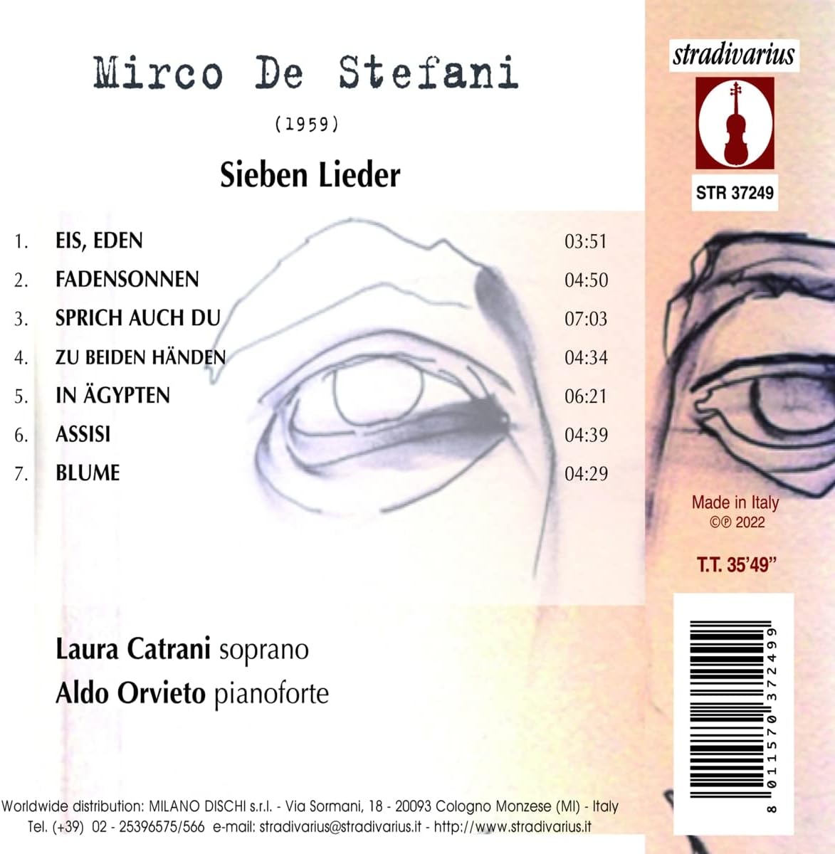 Sieben Lieder fur Gesang und Klavier nach Gedichten von Paul Celan