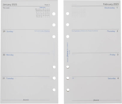 2023 Filofax Personal Week on Two Pages English Sunday Start 223 Diary, White