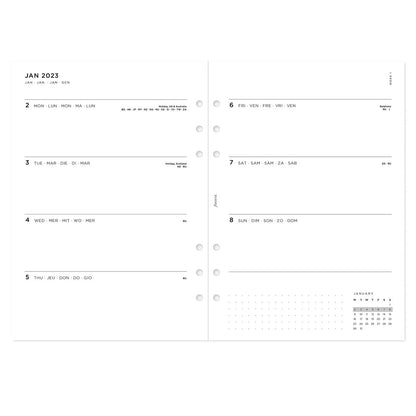 Filofax A5 Minimal Week on Two Pages 2023 Diary, White (23-68590