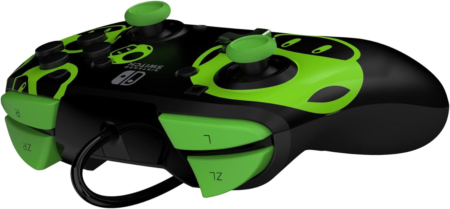 PDP Switch Rematch Wired controller 1-UP Glow in the dark Officially Licensed by Nintendo - Customizable buttons, sticks, triggers, and paddles - Ergonomic Controllers