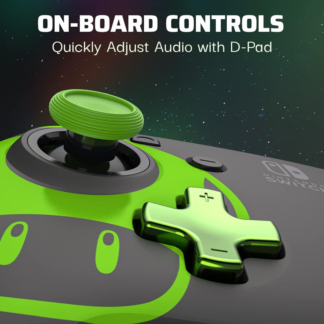 PDP Switch Rematch Wired controller 1-UP Glow in the dark Officially Licensed by Nintendo - Customizable buttons, sticks, triggers, and paddles - Ergonomic Controllers