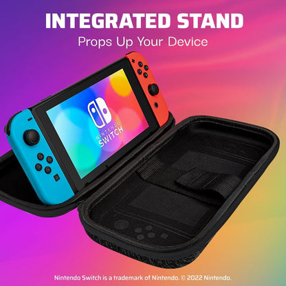 PDP Gaming Officially Licensed Switch Slim Deluxe Travel Case - STAR SPECTRUM - Semi-Hardshell - Console Stand - Protective PU Leather - Holds 14 Games - Works with Switch OLED & Lite Star spectrum Pi